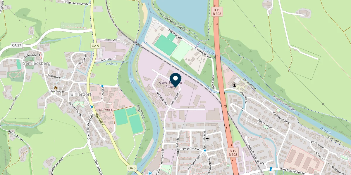 Standort von Zimmerei Holzbau Florian Buhl auf OpenStreetMap - Mittagstraße 17, 87527 Sonthofen